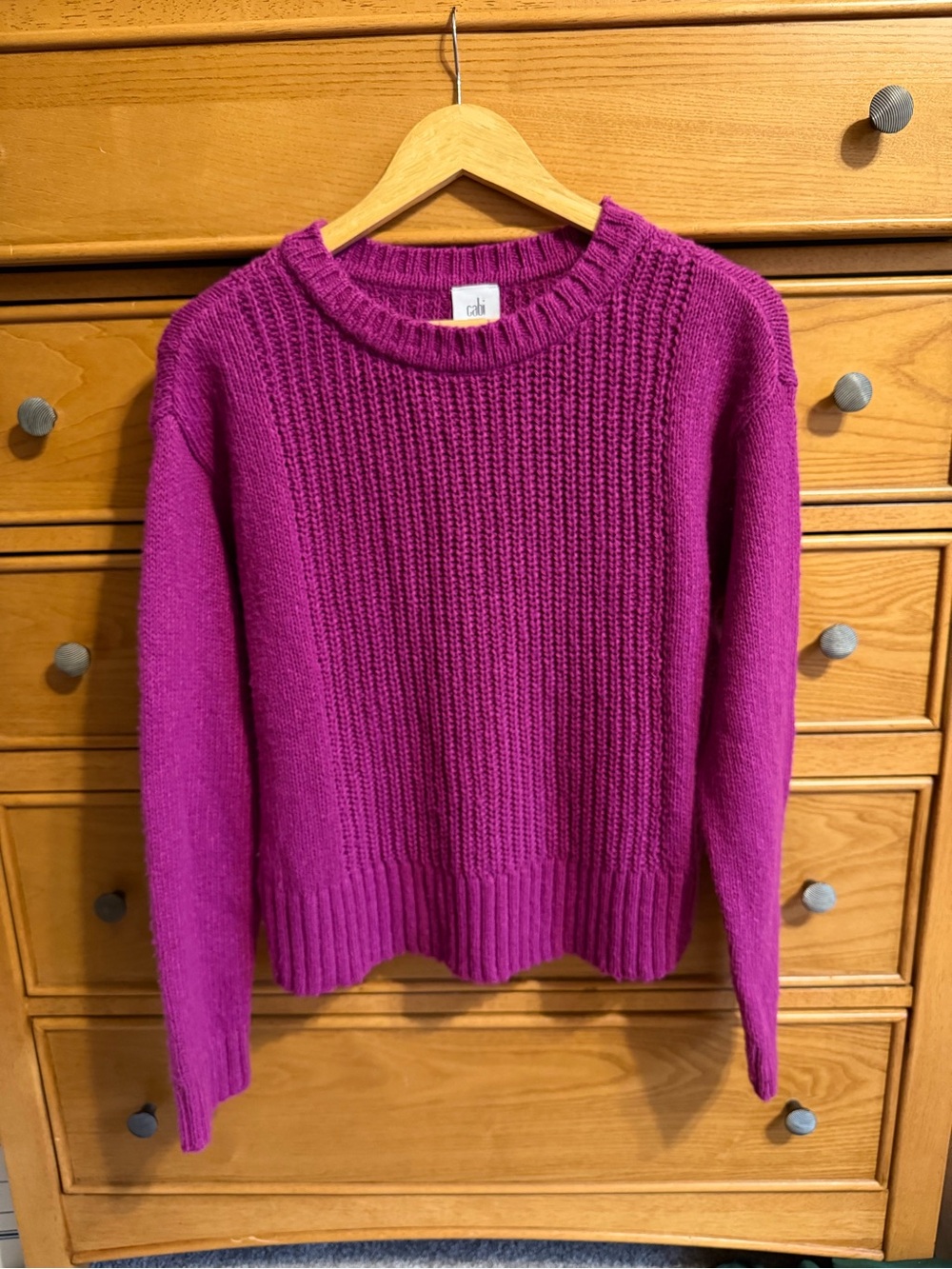 Cabi Devoted Pullover Womens Cable Knit Sweater Size Medium Barbiecore Preppy